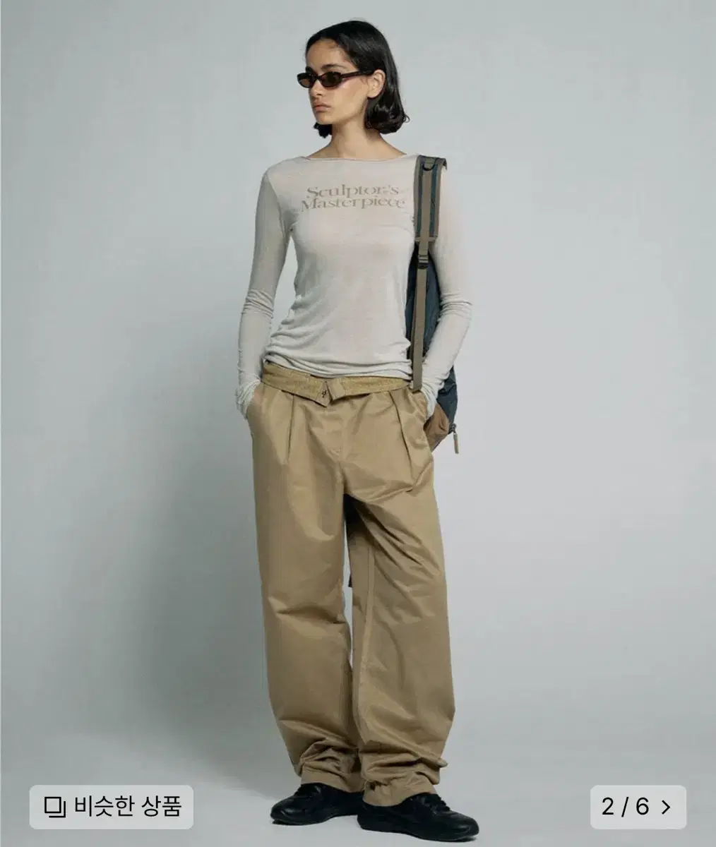 Sculptor Folding Waistband Pants Beige L