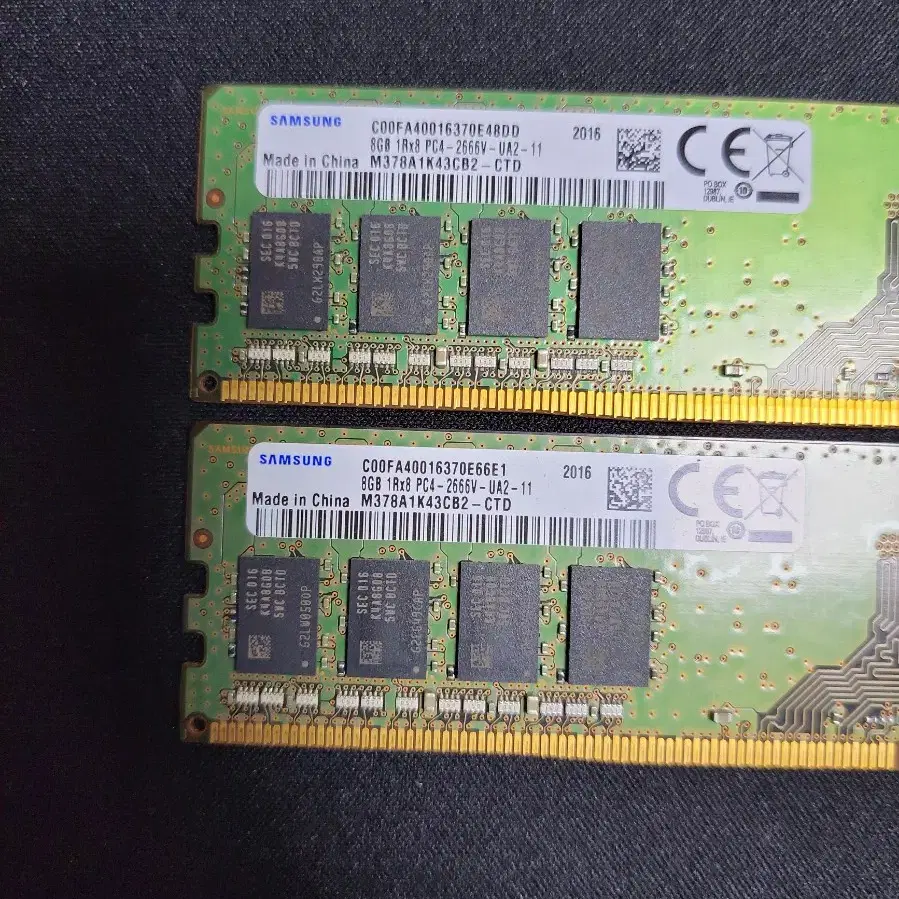 컴퓨터 램 삼성 DDR4 2666V 16GB(8GB 2개)