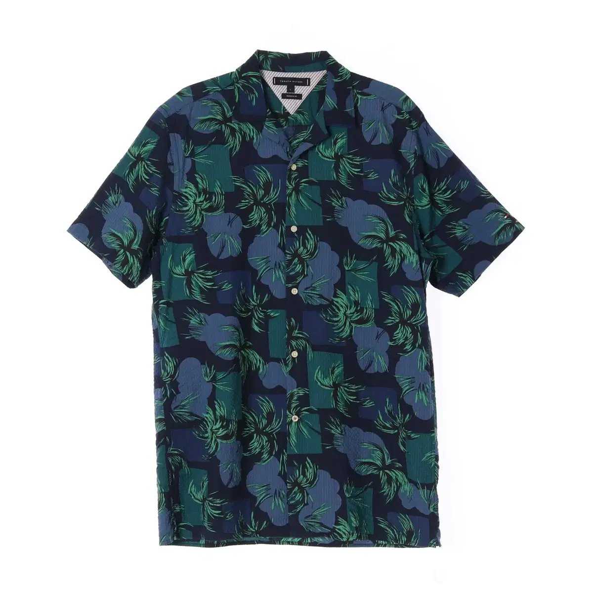 [L]Tommy Hilfiger vacation spot patterned open kara cotton short-sleeved shirt