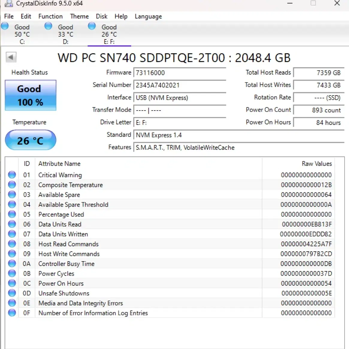 WD SN740 2230 SSD 2TB + 오리코 인클로져 판매