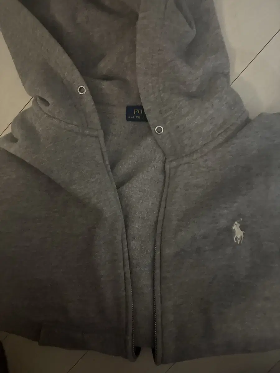 Polo gray whitePony brushed hoodieHoodie with zip upLQuick sale!