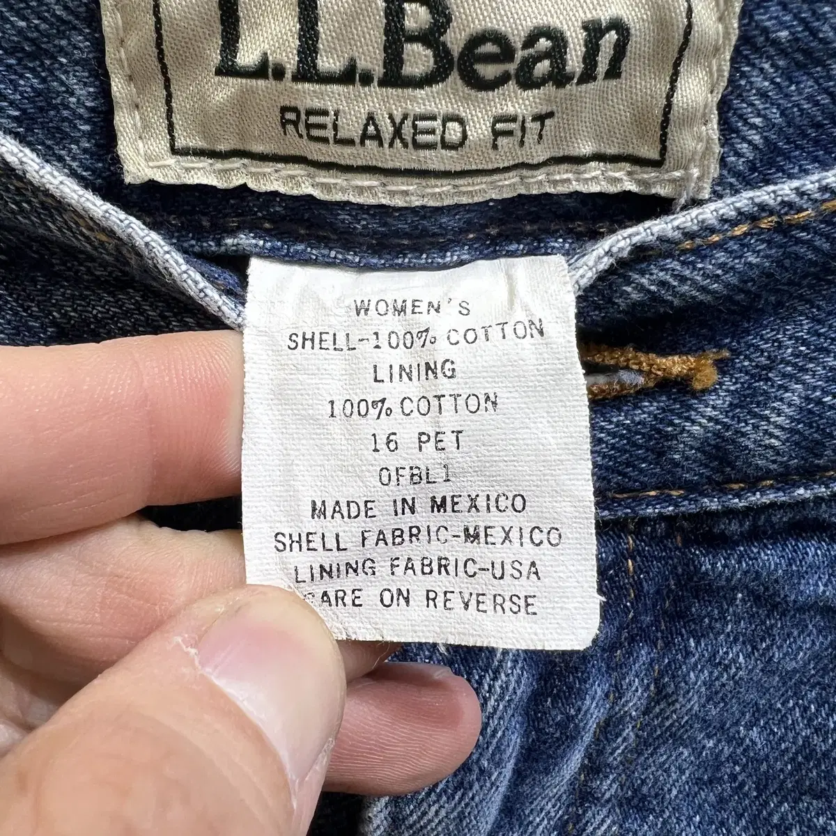 빈티지 l.l.bean 와이드 테이퍼드 데님 팬츠