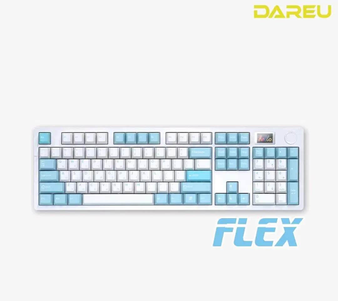 다얼유 A104PRO FLEX 무선 기계식 키보드 저소음 민트 하늘