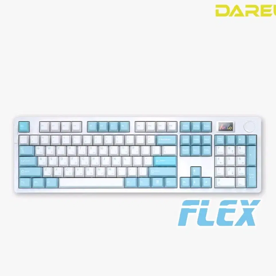 다얼유 A104PRO FLEX 무선 기계식 키보드 저소음 민트 하늘