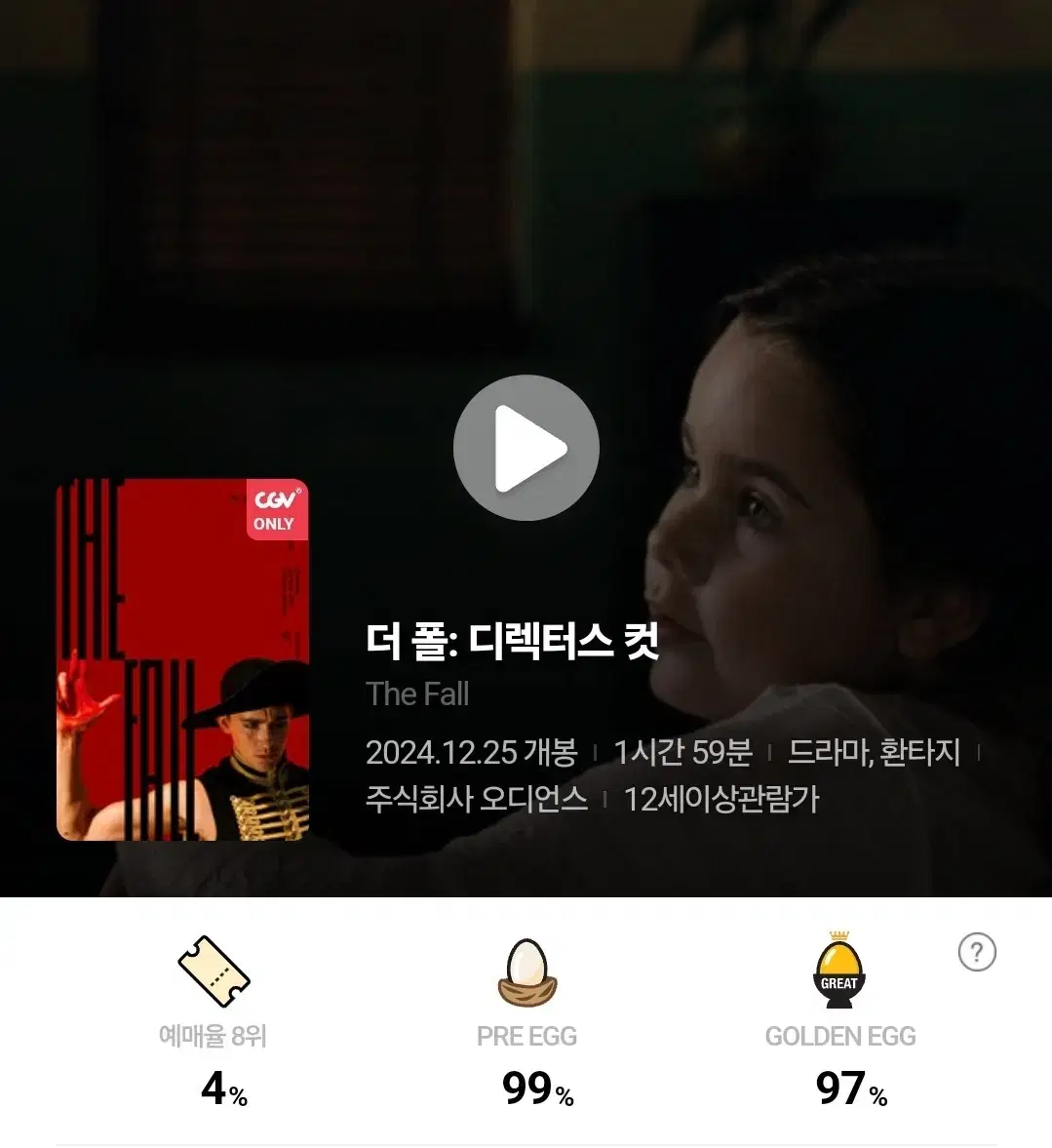 1월 3일/영화 더 폴:디렉터스 컷/CGV 용산아이파크몰 티켓