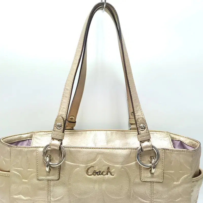 COACH 코치 CC로고 로고 스탬핑 골드가죽 숄더백 쇼퍼백 B821