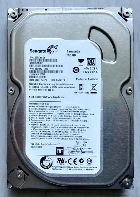 500GB 하드디스크(Seagate HDD) \5,000원 판매합니다