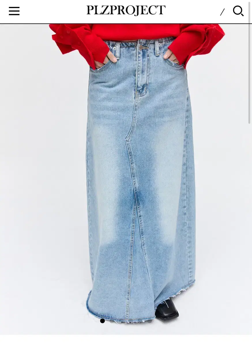 플리즈프로젝트 MAXI DENIM SKIRT스커트 MEDIUM BLUE