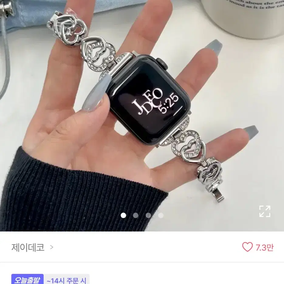 애플워치 스트랩 하트 큐빅 메탈 40mm 에이블리