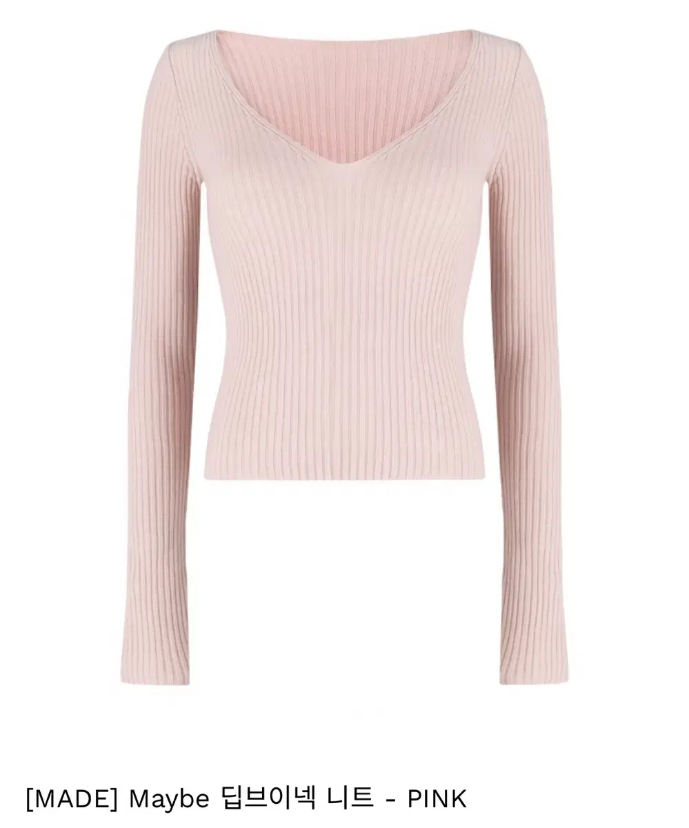 Deline [MADE] Maybe Deep V-Neck Knit - PINK