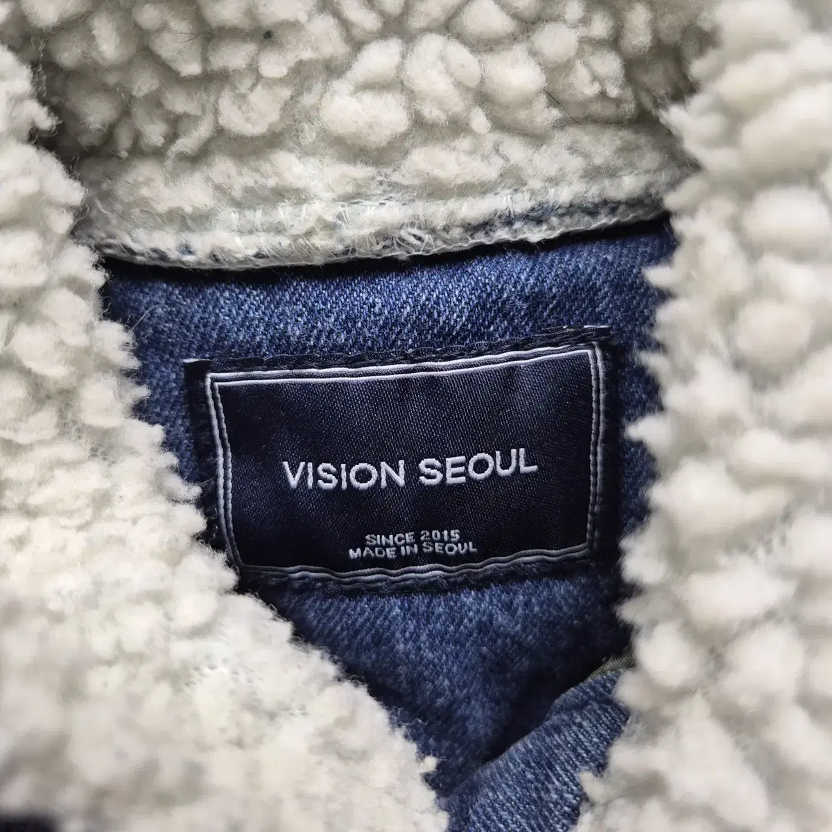 [FREE] Vision seoul 데님 양털 아노락 후드