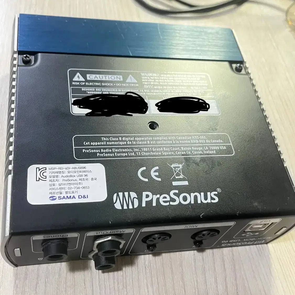 프리소너스 presonus audiobox usb 96 오디오인터페이스