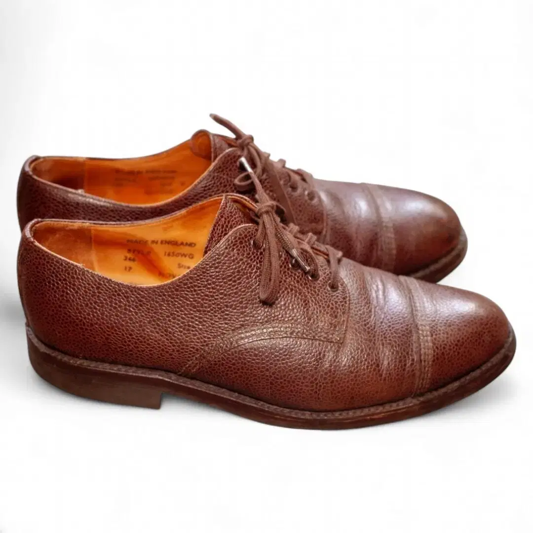 드레익스 pebble grain cap toe Oxford shoes