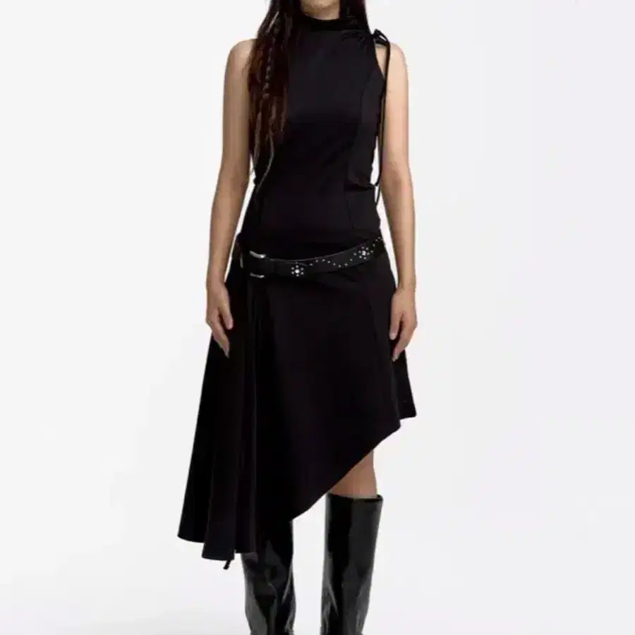 카시코 드레이프 원피스 Asymmetric draped dress 드레스