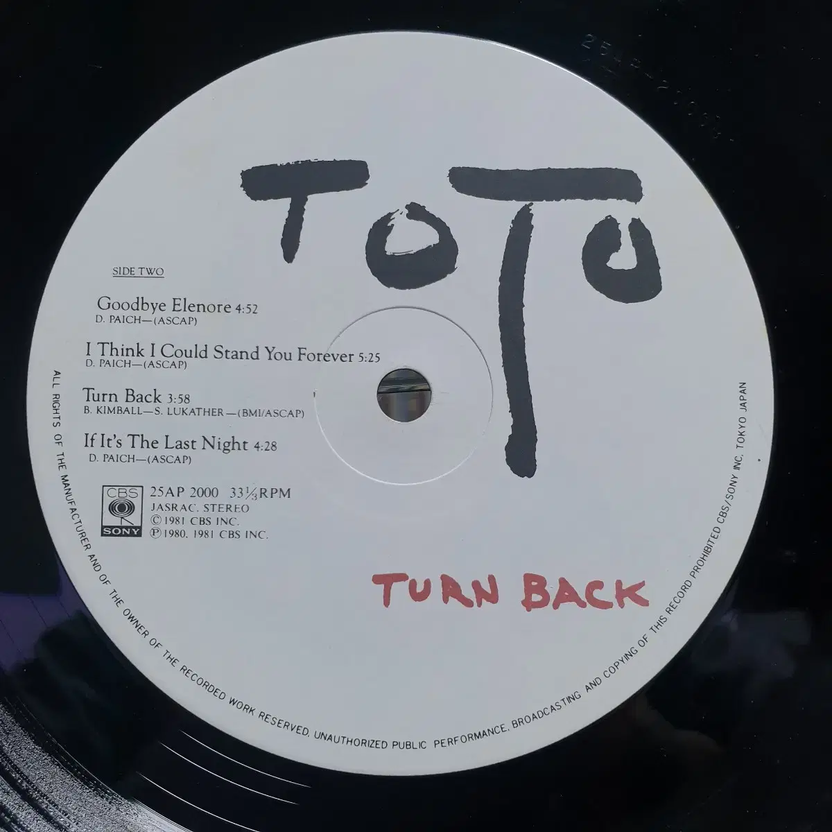 (LP) Toto - Turn Back