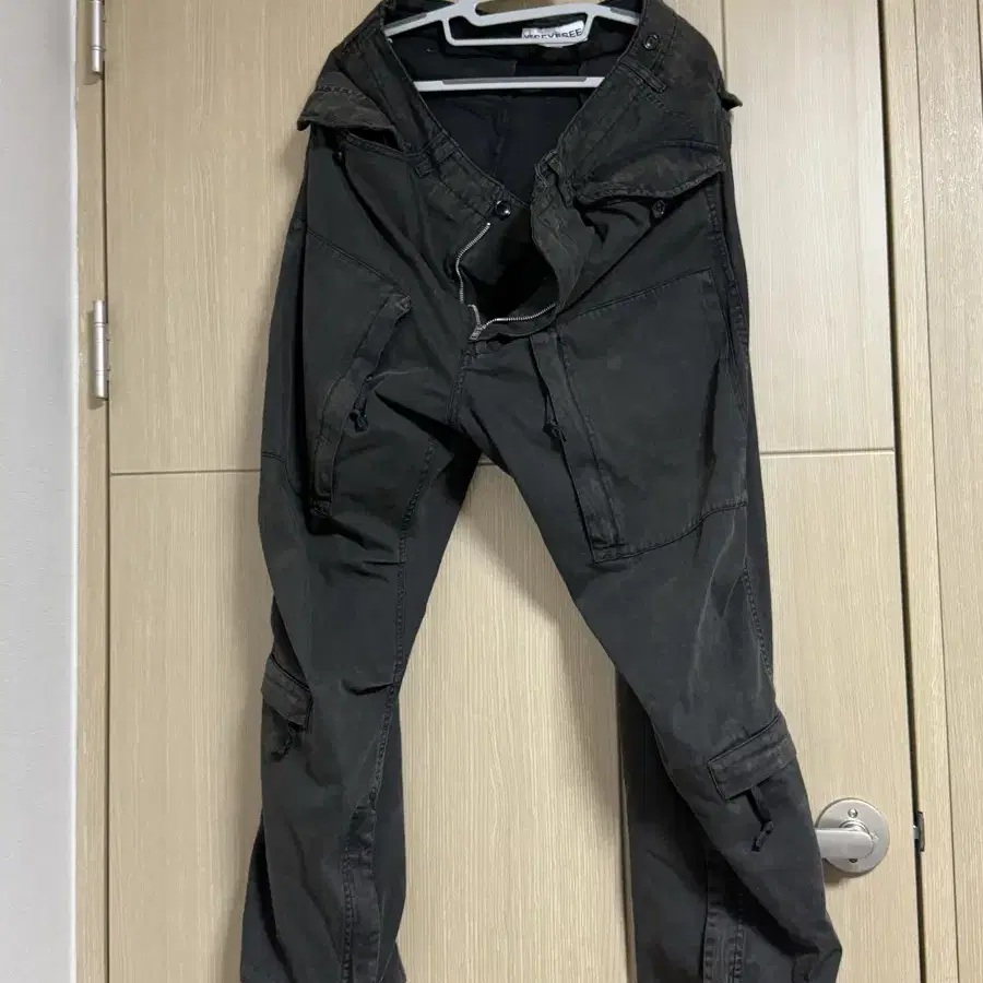 [L]예스아이씨 Bleached Aviator Pants black