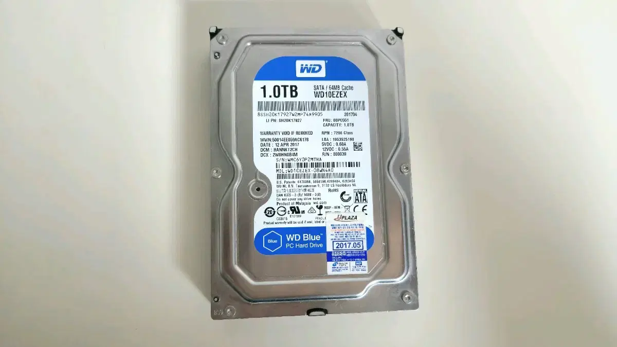 (중고) WD 블루 1TB(1테라) 하드디스크 팝니다.