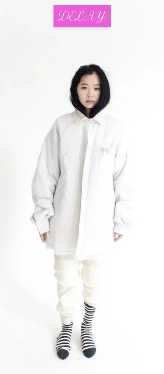 샵페어리 padded cozy pattern shirt (cream)