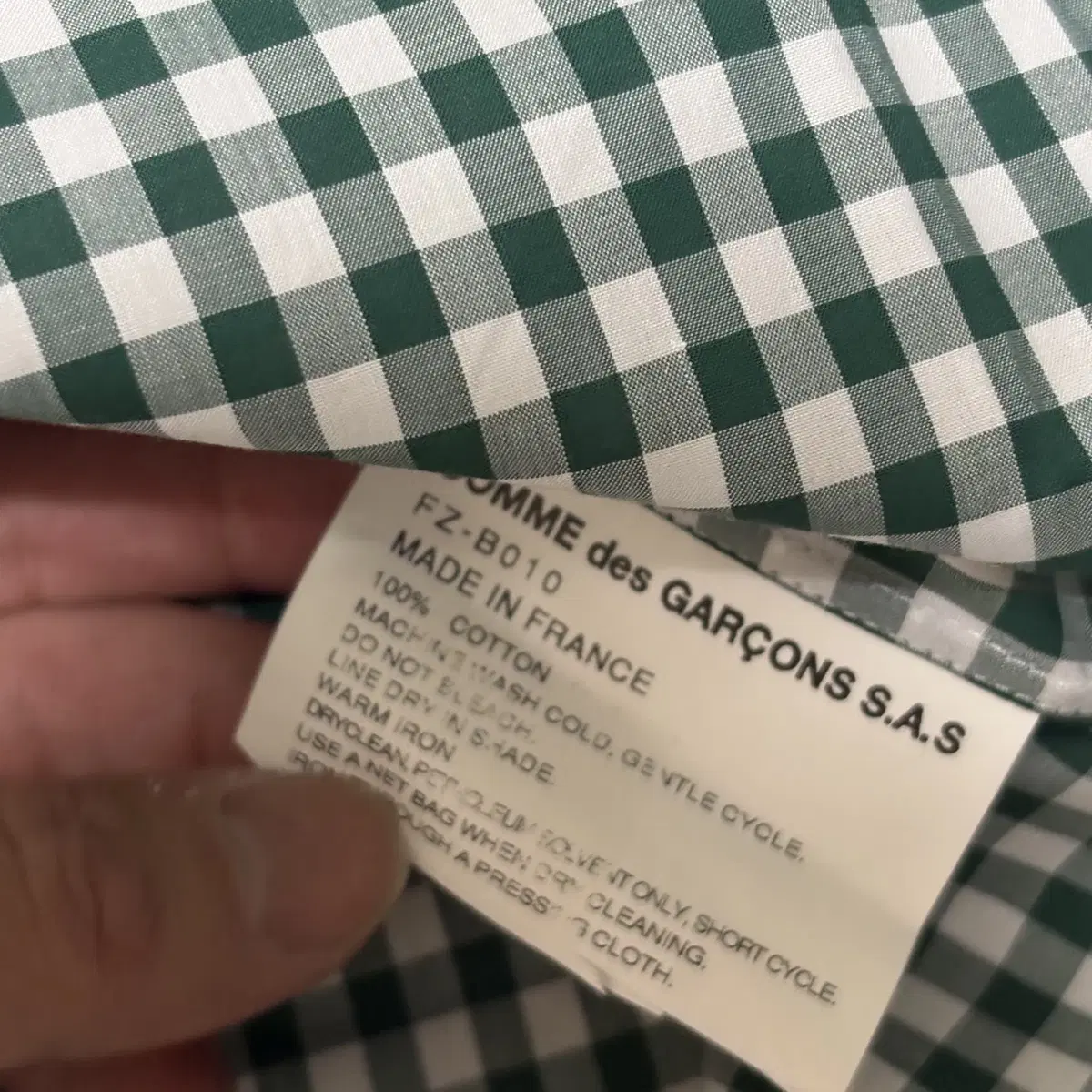 L)Comme des Garcons SHIRT 포레버 깅엄 체크 셔츠