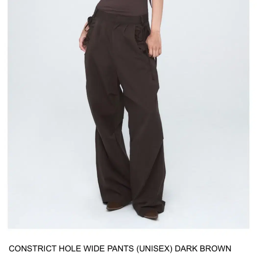 나체 nache constrict hole wide pants brown