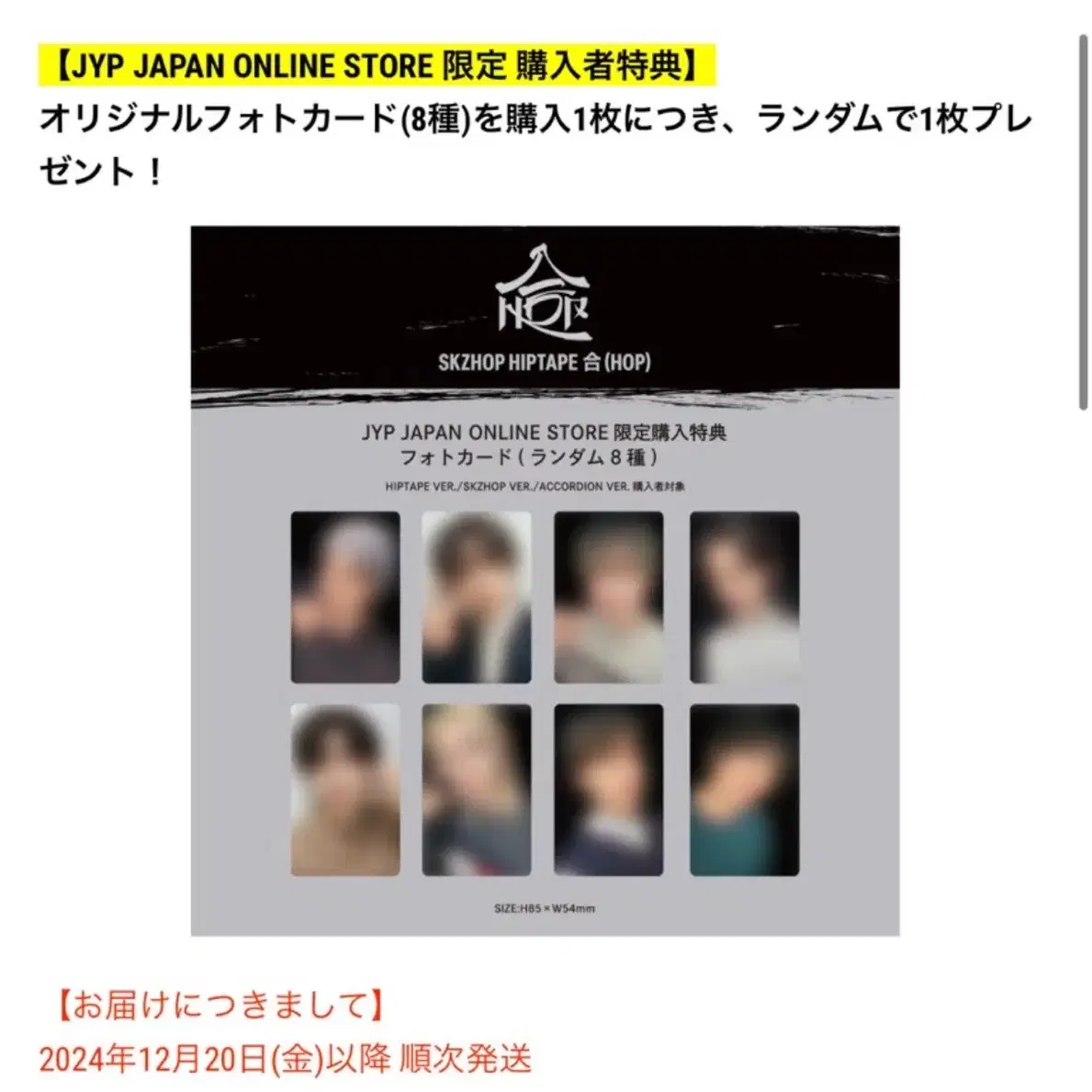 [앨범포함]스트레이키즈 japan jyp shop 일본 분철 합 분철