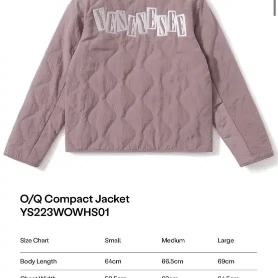 예스아이씨 패딩 O/Q Compact Jacket Lavender