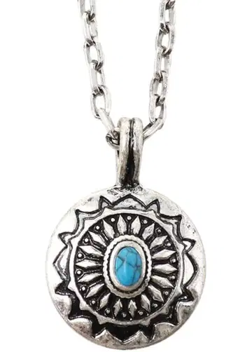 네이티브 아메리칸 목걸이 실버 콘초 터콰이즈 인디언 목걸이