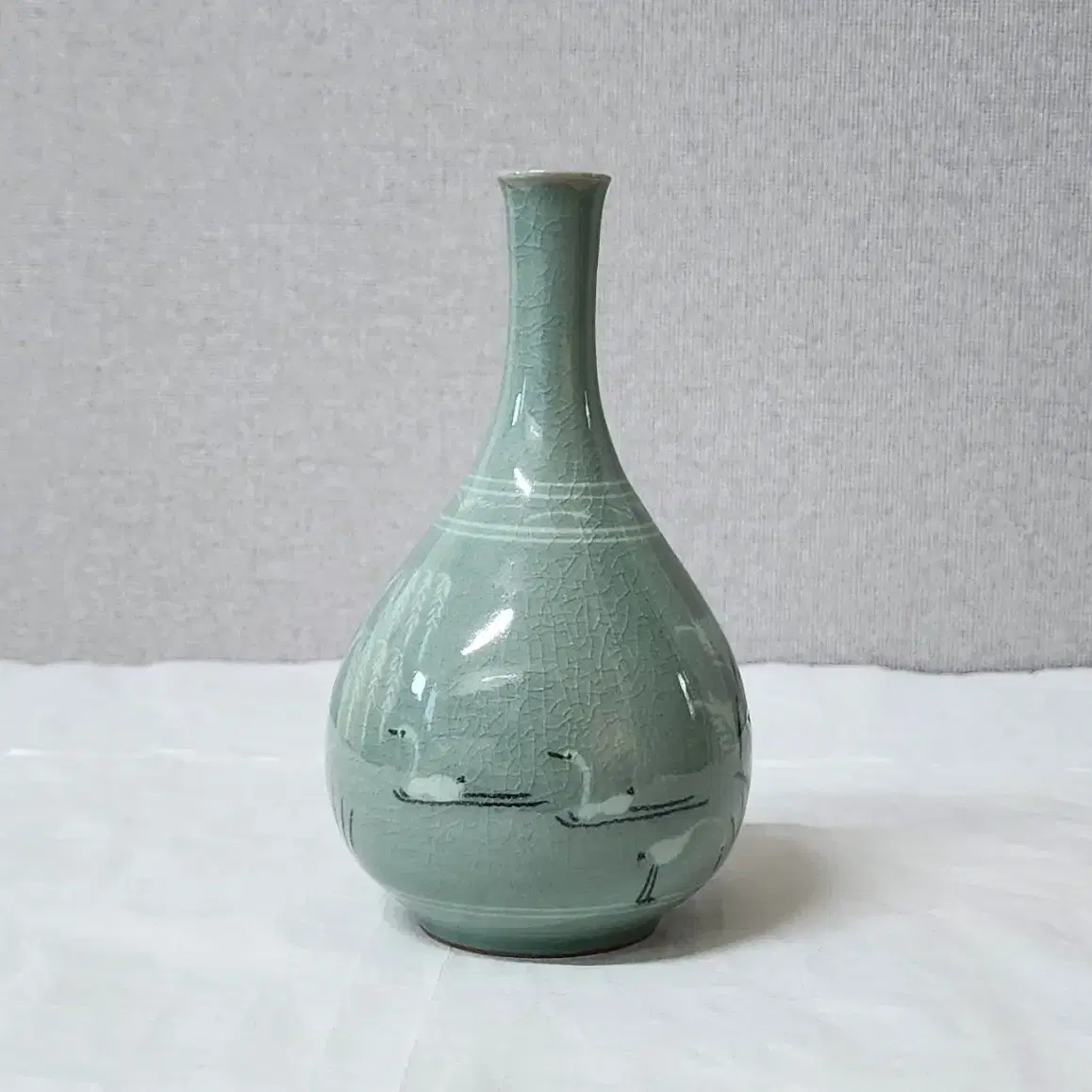 해강 유근형 포류수금문 주병(16.5cm)