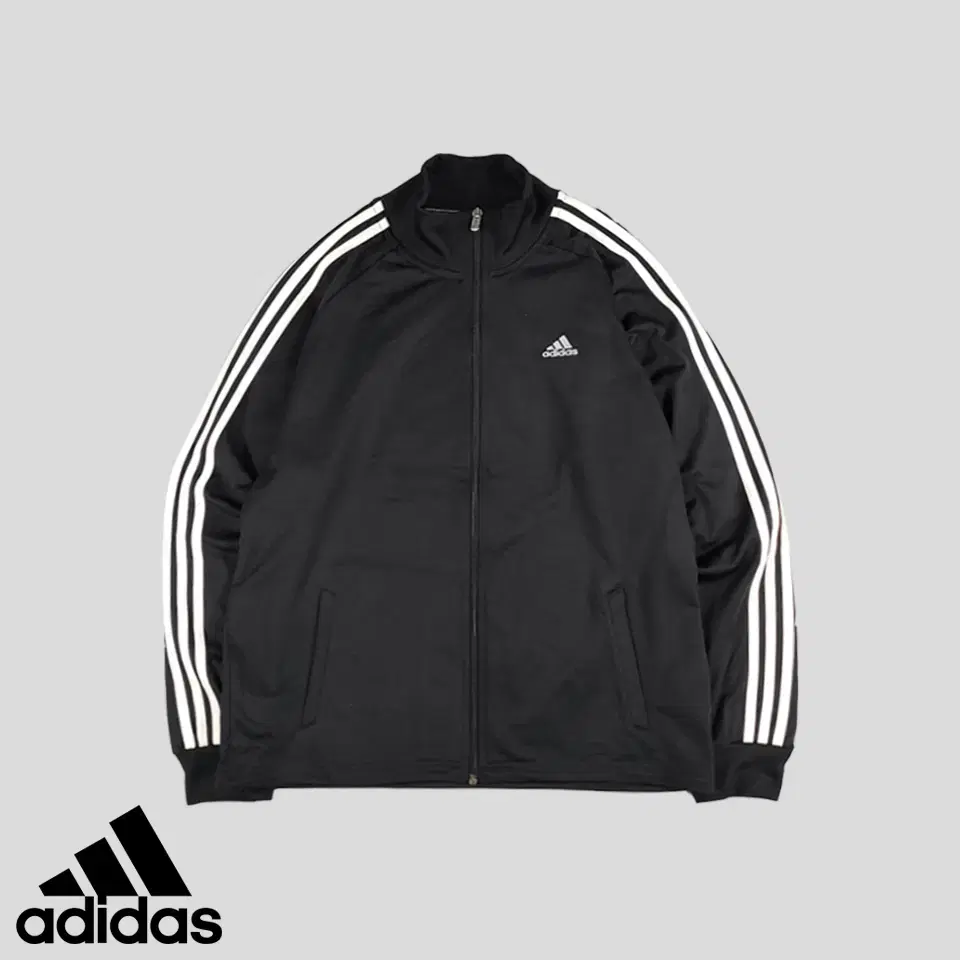 adidas JP Black White Three-Wire Climalite Performance Track Top Zip Hoodie