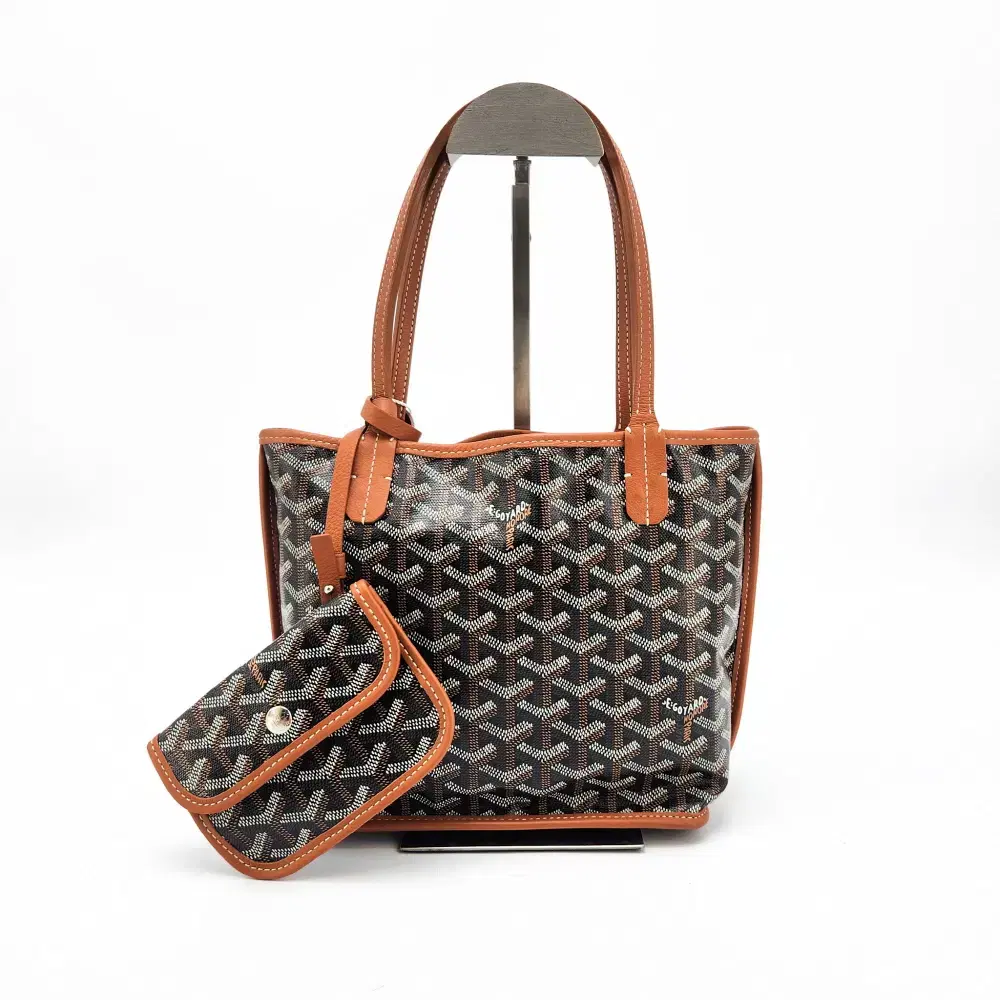 Goyard Mini Anjou Mini Tote Black Brown Combination Shoulder Bag Shopper Bag Mini Bag