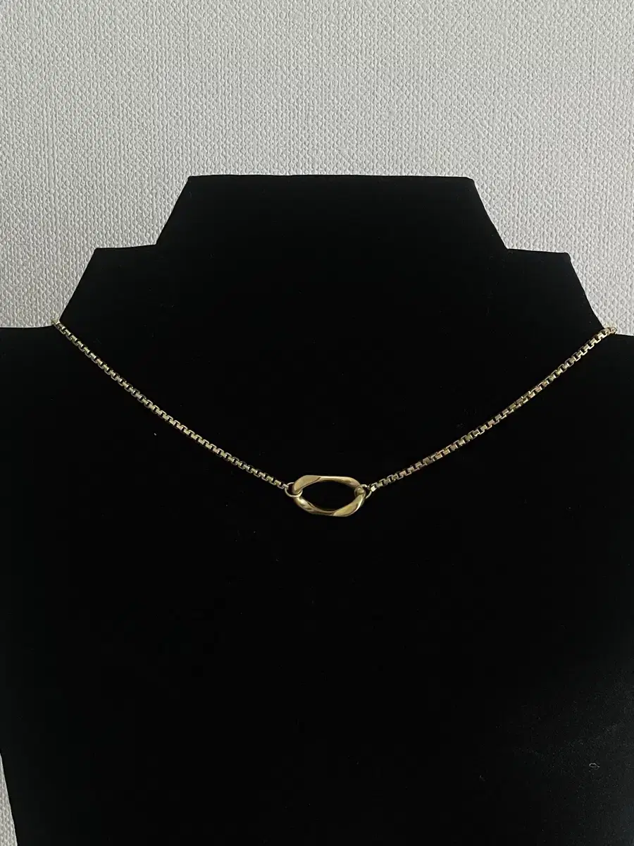 (925 Silver + Gold Plated) Ring Chain Necklace Yel Gold Plated