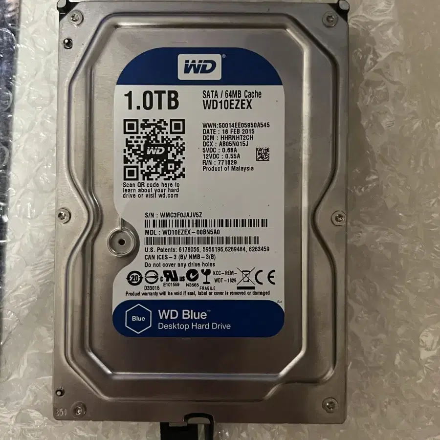 HDD WD BLUE 1TB 판매합니다