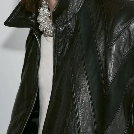 RECTO | 렉토 Recto 70S Lucas Leather Bomber Jumper Black L