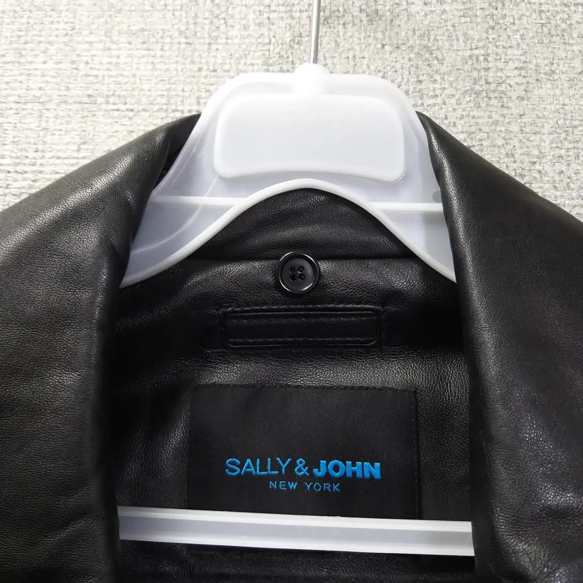 6f. SALLY JOHN 블랙양가죽 집업 카라자켓 남성100