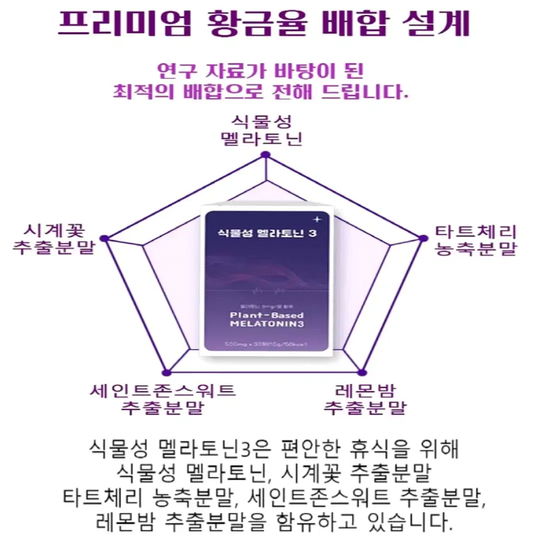 편안한 깊은휴식 식물성 멜라토닌 500mg 30정