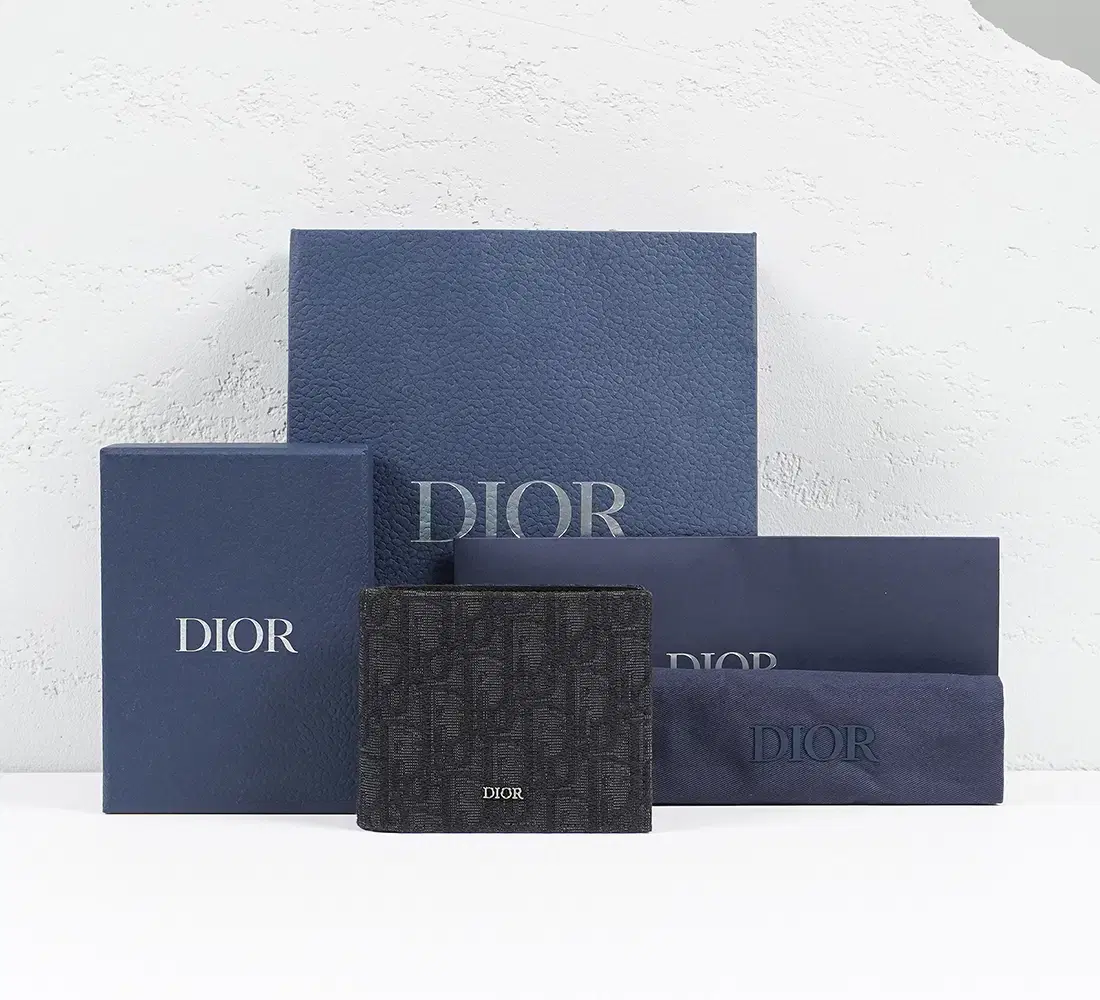 [Pre-Owned] Dior Oblique Jacquard Wallet Black