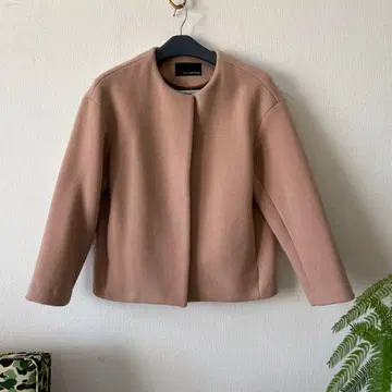 그린 라벨 노컬러 핑크 베이지 쇼트 코트 36 사이즈