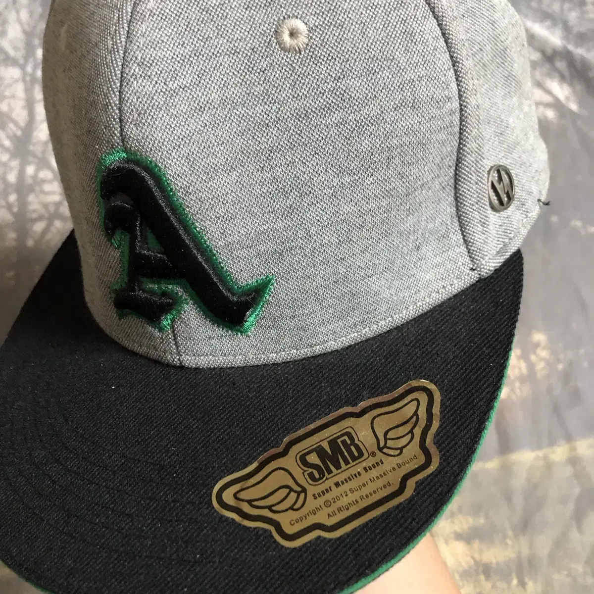 Vintage SMB green gray snap back