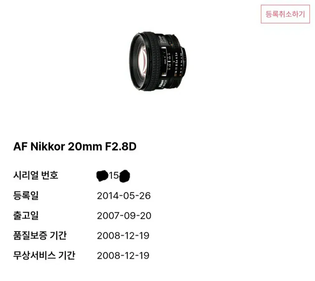 Genuine Nikon 20mm F2.8D AF lens for sale for only 18K