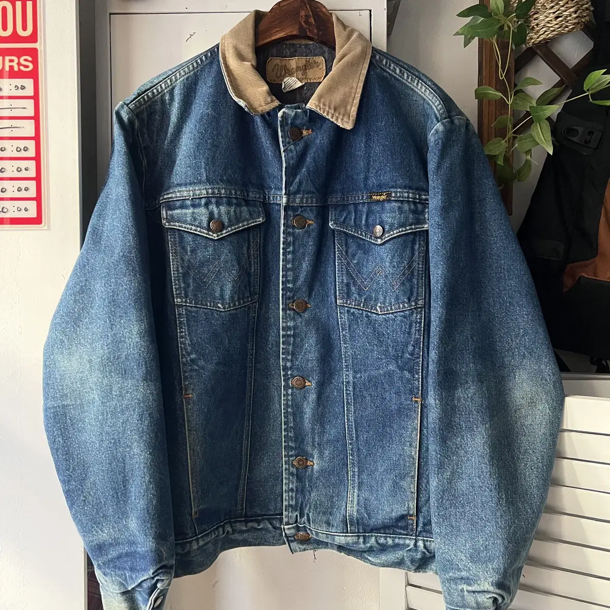 [L]90's Wrangler 랭글러 웨스턴 블랭킷 데님 트러커 자켓