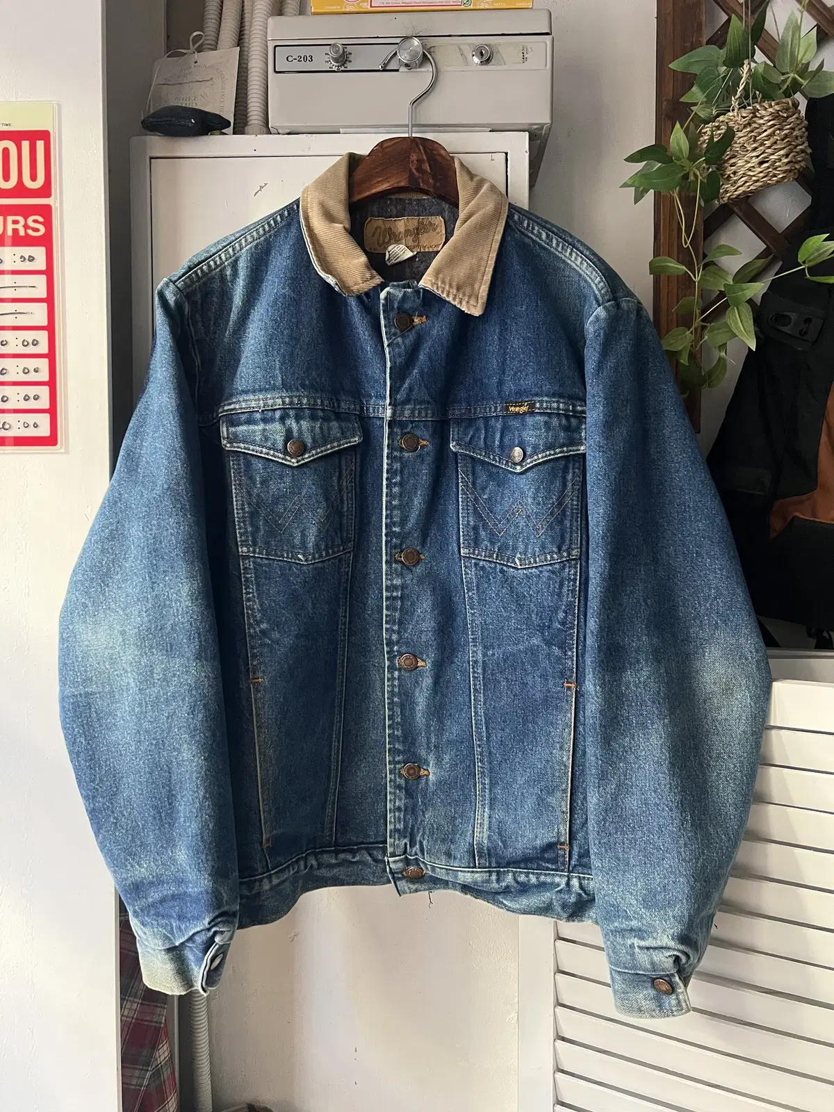 [L]90's Wrangler 랭글러 웨스턴 블랭킷 데님 트러커 자켓