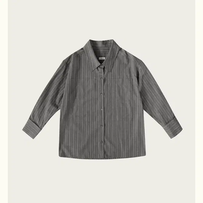 리본빛 그레이 스트라이프 셔츠 Cliff Gray Stripe Shirt