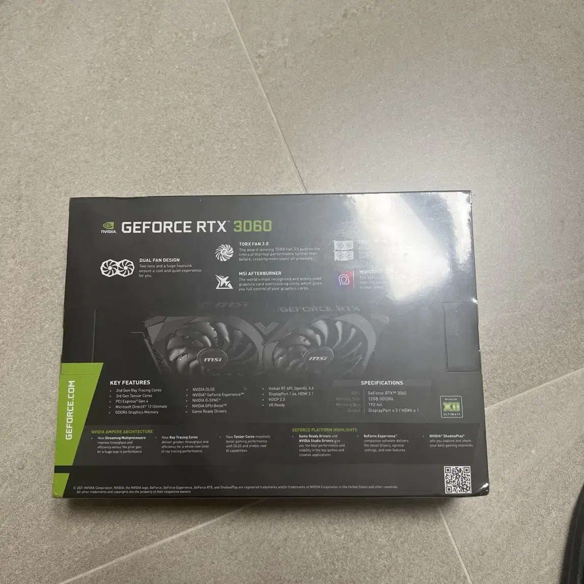 MSI NVIDIA RTX 3060 VENTUS2X 12GB