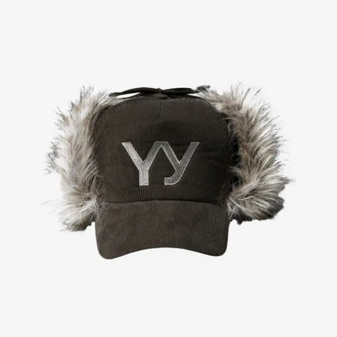 open yy faux fur corduroy earflap cap