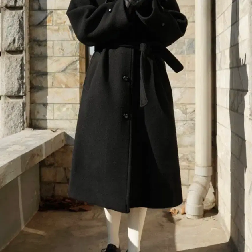 아이데 언라벨 캐롤 코트 블랙 unlabeled carol coat