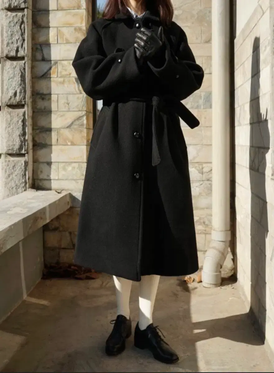 아이데 언라벨 캐롤 코트 블랙 unlabeled carol coat