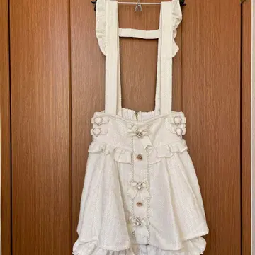 LIZLISA 리즈리사 트위드 서스펜더가 달린 치마바지