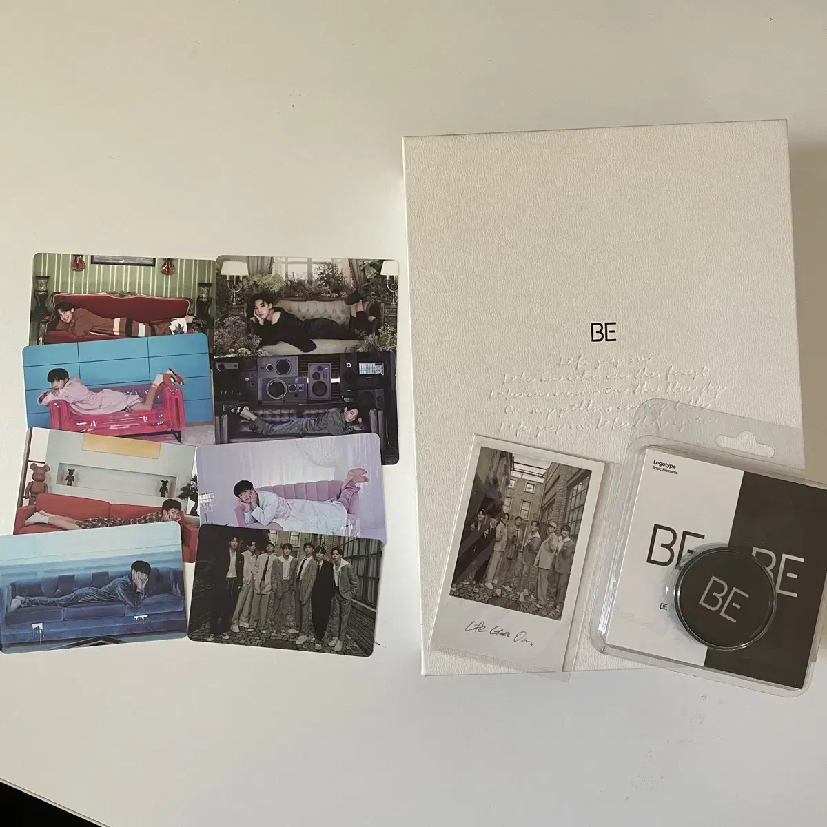 BTS BE album (full set) photocard with Taehyung, V, and Jungkook