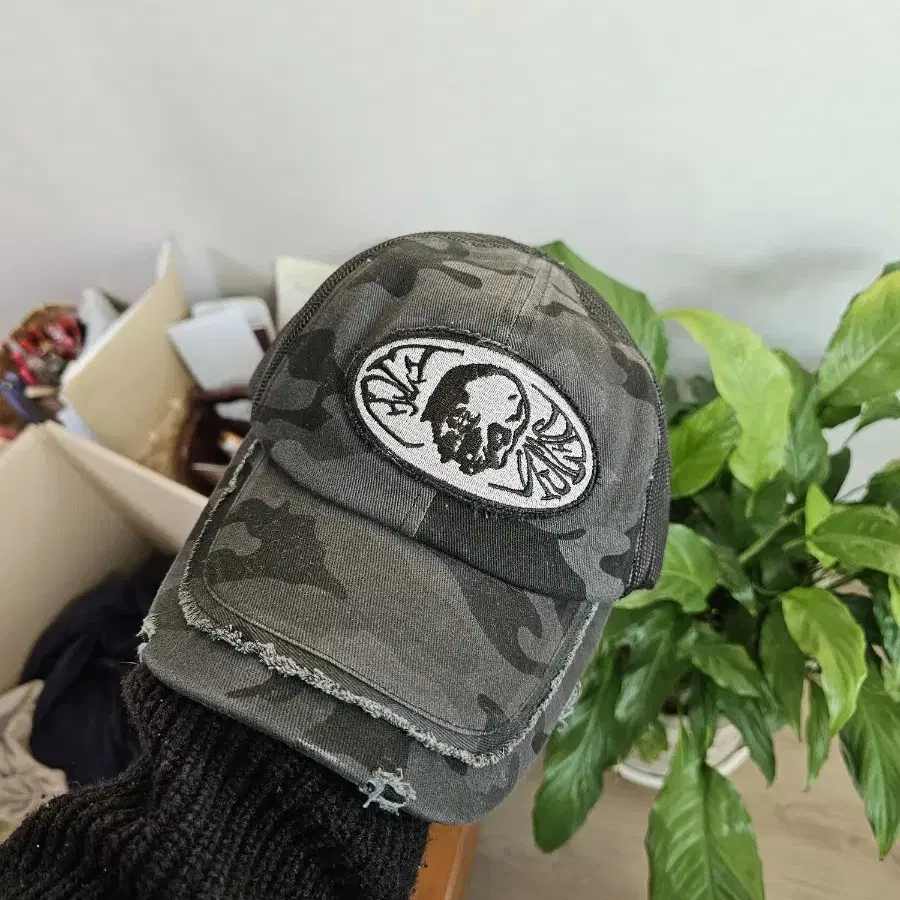 (새상품)etce SKULL TRUCKER CAP BLACK볼캡 모자