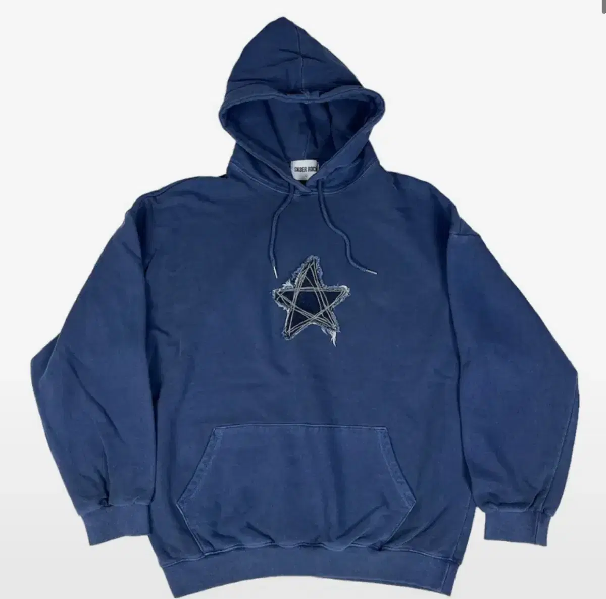 Doodle Star Pigment Sweat Hoodie ((Navy)